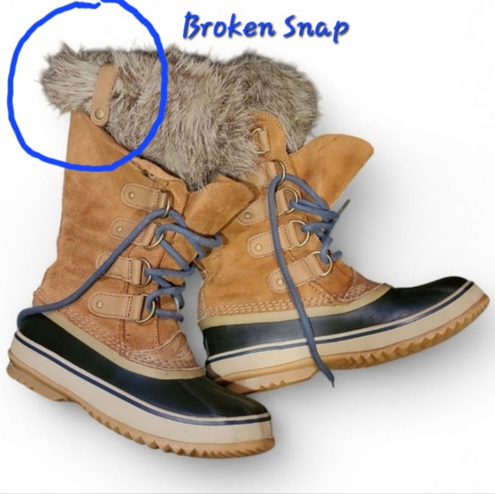 Women's Sorel Joan Of Arc Suede & Leather Winter Boots With Fur Trim 6.5 - Picture 16 of 16